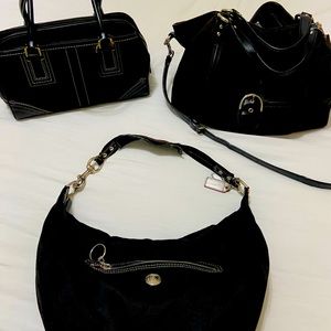 3 Moderately used coach bags